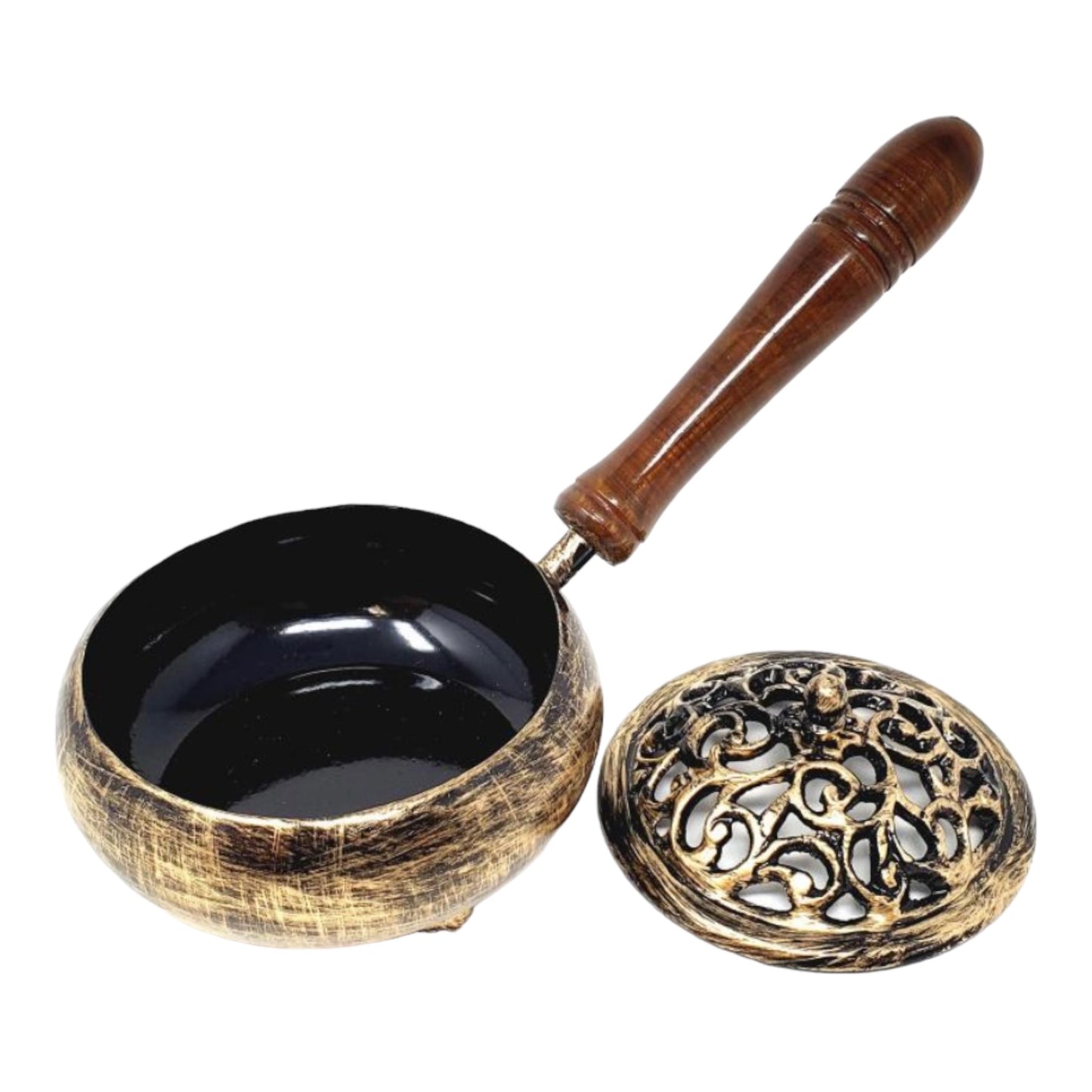 Gold Finish Iron Burner Pot