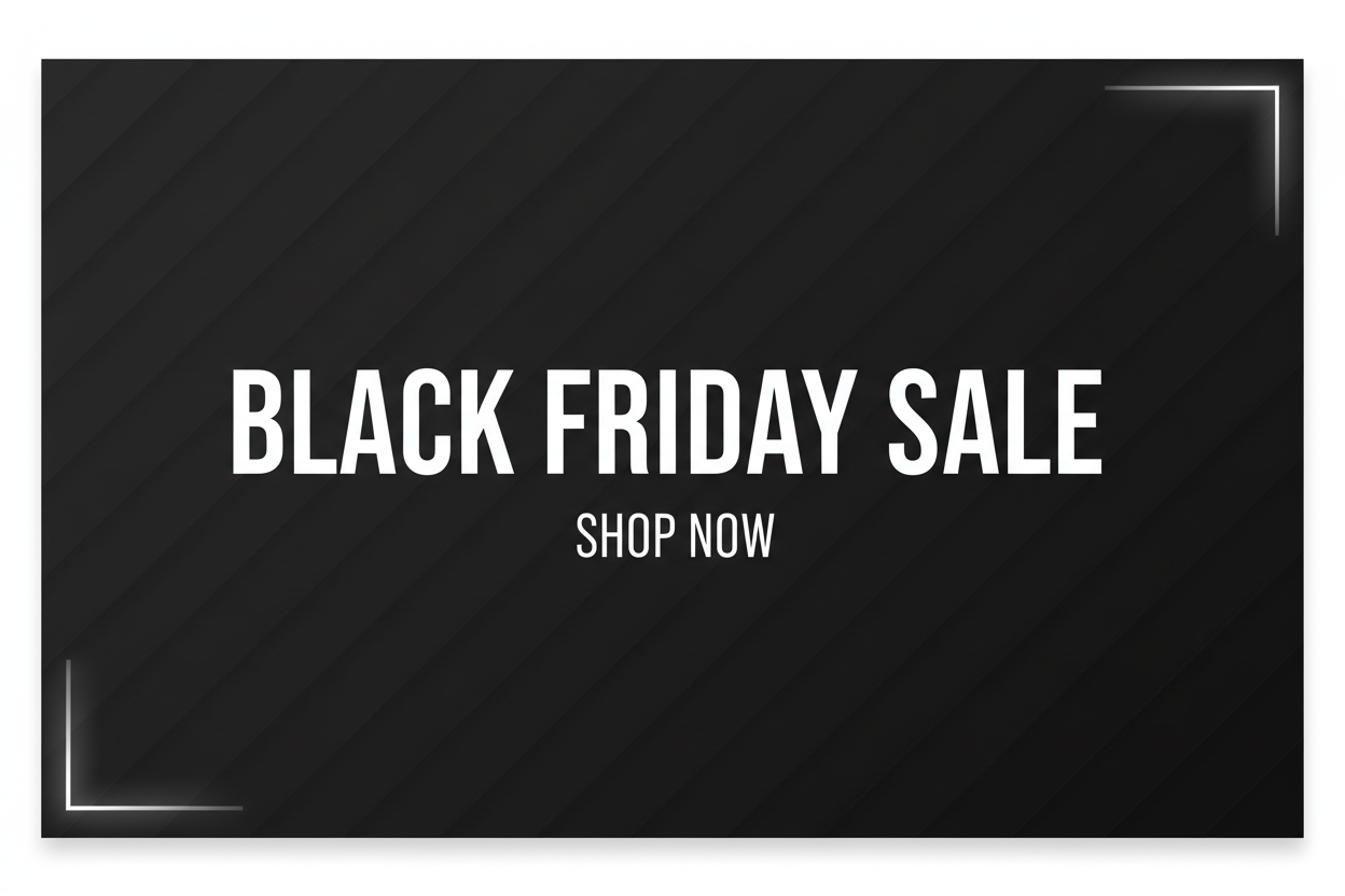 Black Friday sale no discount make words white